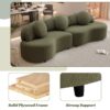 Modern Living Room Sofa Lamb Velvet Upholstered Couch, Furniture For Home Or Office - Green - Image 7