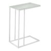 Accent Table, C - Shaped, Tempered Glass, Contemporary & Modern - White - Image 2