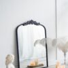 Classic Design Mirror With And Baroque Inspired Frame For Bathroom, Entryway Console Lean Against Wall - Black - Image 4