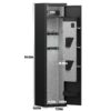 3 - 4 Gun Safe For Rifles And Pistols, Quick Access Password Gun Safe, High Security Metal Rifle Safe Locker With Removable Shelf And 2 Adjustable Gun Slots - Black - Image 3
