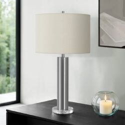 Lighting, Table Lamp, Nickel Metal, Contemporary - Silver