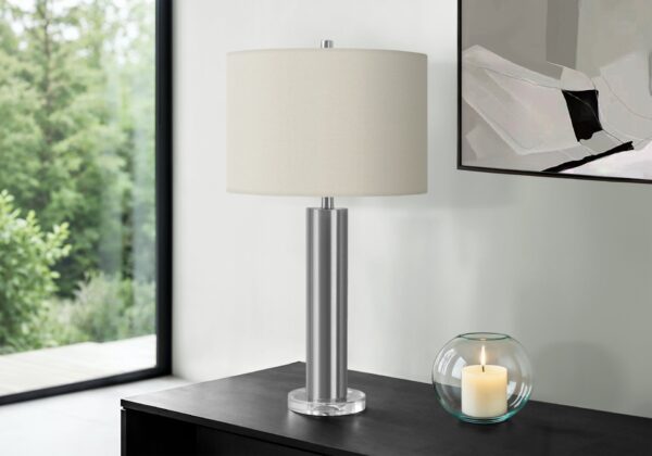 Lighting, Table Lamp, Nickel Metal, Contemporary - Silver
