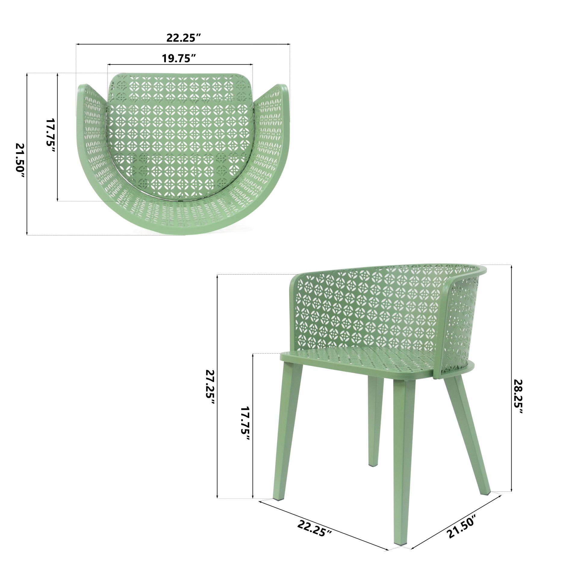 Milan - Outdoor Dining Chair (Set of 2) - Green - Image 3