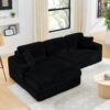Modern Minimalist L Shape Modular Sectional Sofa Bed With - Black - Image 4