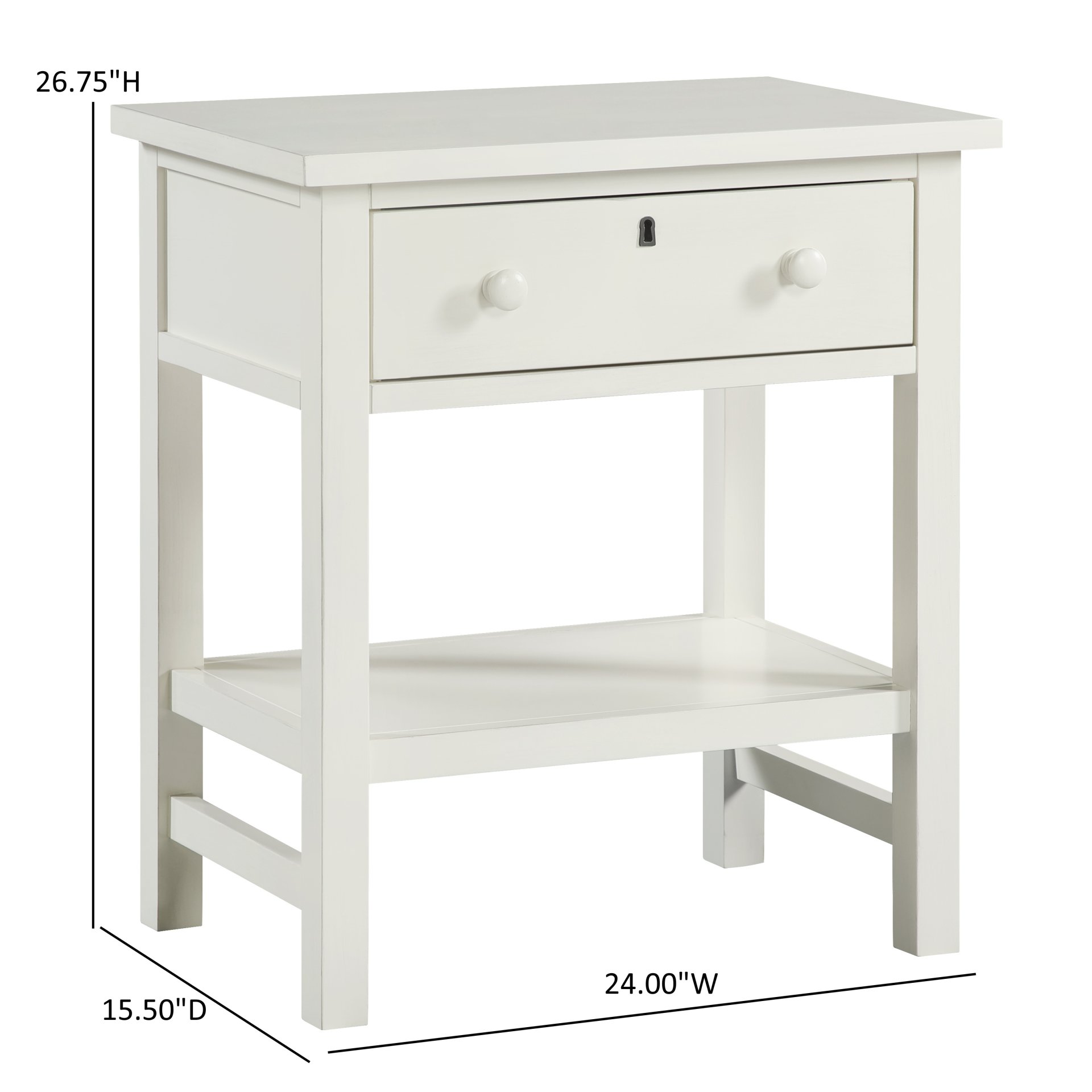 Finley - 1 Drawer Storage Nightstand - Antique White - Image 3