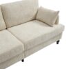 Modern Style Chenille 2 Seater Sofa With LED Light, USB Port, Storage Bag, Wood Legs - Beige - Image 18