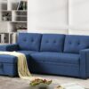3 Piece Upholstered Sleeper Sofa - Blue - Image 7