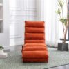 Ergonomic Linen Massage Chaise Lounge With Remote Control, 5 Modes - Orange - Image 5