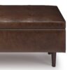 Shay - Mid Century Rectangular Storage Ottoman - Distressed Chestnut Brown - Image 4
