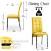 5 Piece Dining Set Including Velvet High Back Nordic Dining Chair & Creative Design Dining Table - Yellow - Image 9