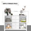 Homcom - Sideboard Buffet Cabinet, Kitchen Cabinet, Coffee Bar Cabinet With 4 Drawers And 2 Louvered Doors For Living Room, Kitchen - White - Image 5