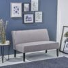 Contemporary Loveseat & Upholstered Fabric And Birch Wood Legs - Gray - Image 6