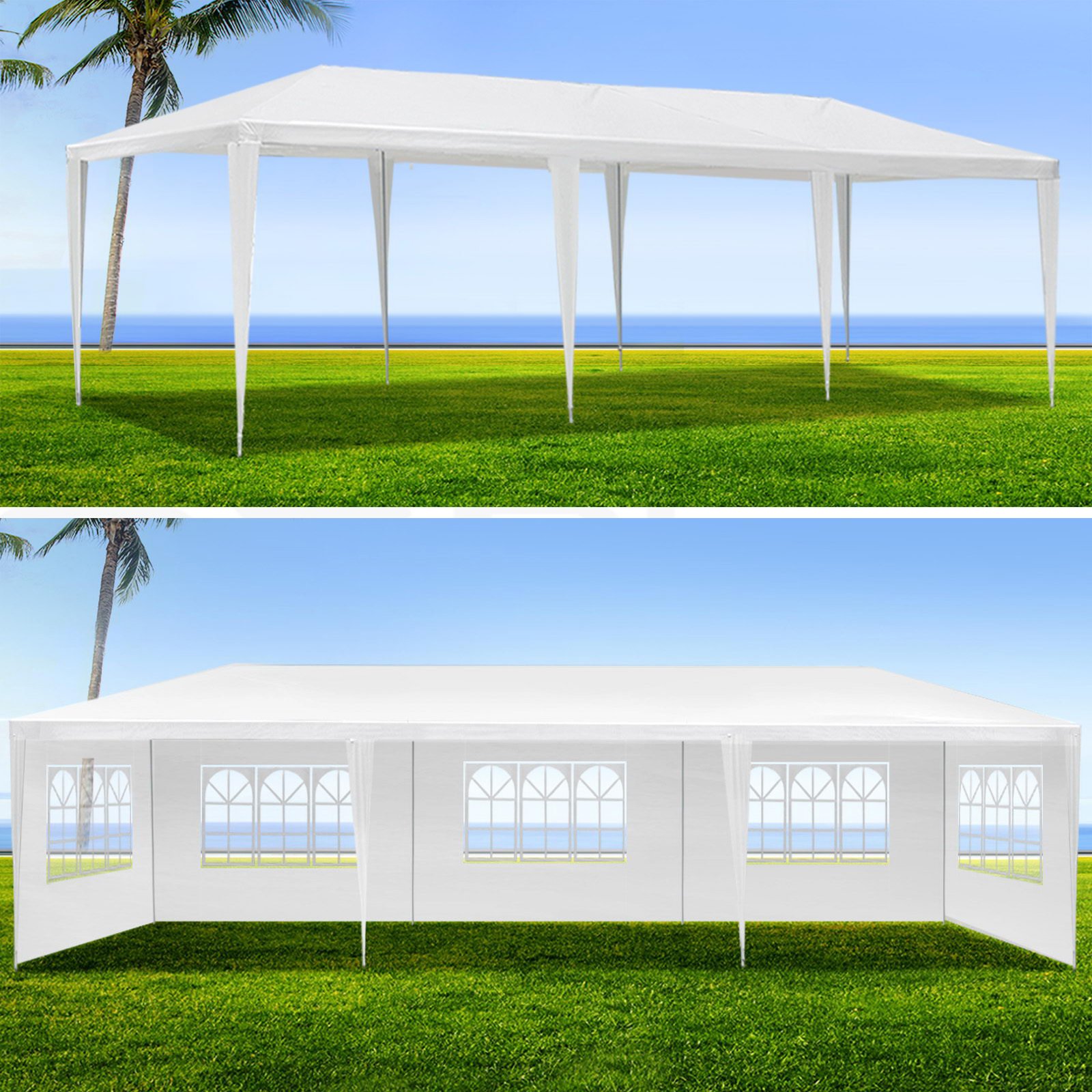 10X30' Outdoor Garden Gazebo Wedding Party Tent Canopy Marquee With 8 Removable Sidewalls - White - Image 7