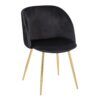 Fran - Pleated Contemporary Chair (Set of 2) - Gold / Pleated Black - Image 2