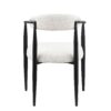 Dining Chairs (Set of 2), Mid-Century Modern Dining Chairs, Kitchen Dining Room Chairs, Round Boucle Backrest Sherpa Dining Chair With Metal Legs - White / Black - Image 3