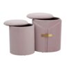 Dahlia - Contemporary / Glam Nesting Ottoman Set - Blush Pink - Image 4