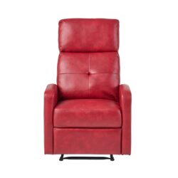 Contemporary Recliner Chair With Lever Mechanism - Red