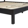 King Bed With Rattan Panel Headboard - Black - Image 3