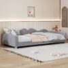Twin Size Upholstered Daybed, Sherpa Fabric Sofabed With Cloud-Shaped Backrest, No Box - Spring Needed - Gray - Image 4