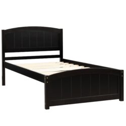 Twin Platform Bed With Headboard, Footboard And Slat Support - Espresso