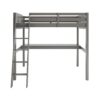 Everest - Twin Size Loft Bed Frame With Stairs High Loft Bed With Desk And Storage, Solid Wood - Gray - Image 5