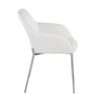 Daniella - Contemporary Dining Chair (Set of 2) - Chrome / White - Image 3