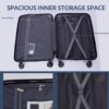 Hardshell Suitcase Spinner Wheels Pp Luggage Sets Lightweight Suitcase With Tsa Lock, 3 Piece Set (20/24/28) - Navy - Image 8