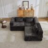 Convertible Floor Sofa Bed With Fixed Shape Frame, Boneless Modular Sectional Sofa, For Living Room - Black - Image 14