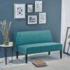 Contemporary Loveseat With Upholstered Fabric And Birch Wood Legs - Teal - Image 5