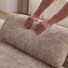 Modern Upholstered End Of Bed Bench With Armrests And Chenille Fabric - Wheat - Image 12