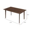 Levi - Modern Rectangular Dining Kitchen Table - Brown - Image 3