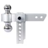 Alu - Adjustable Trailer Drop Hitch With 2" Receiver, 6" Adjustment - Silver - Image 4