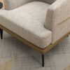 Modern Two-Tone Barrel Chair, Upholstered Round Armchair For Living Room Bedroom Reading Room - Mustard Green - Image 13