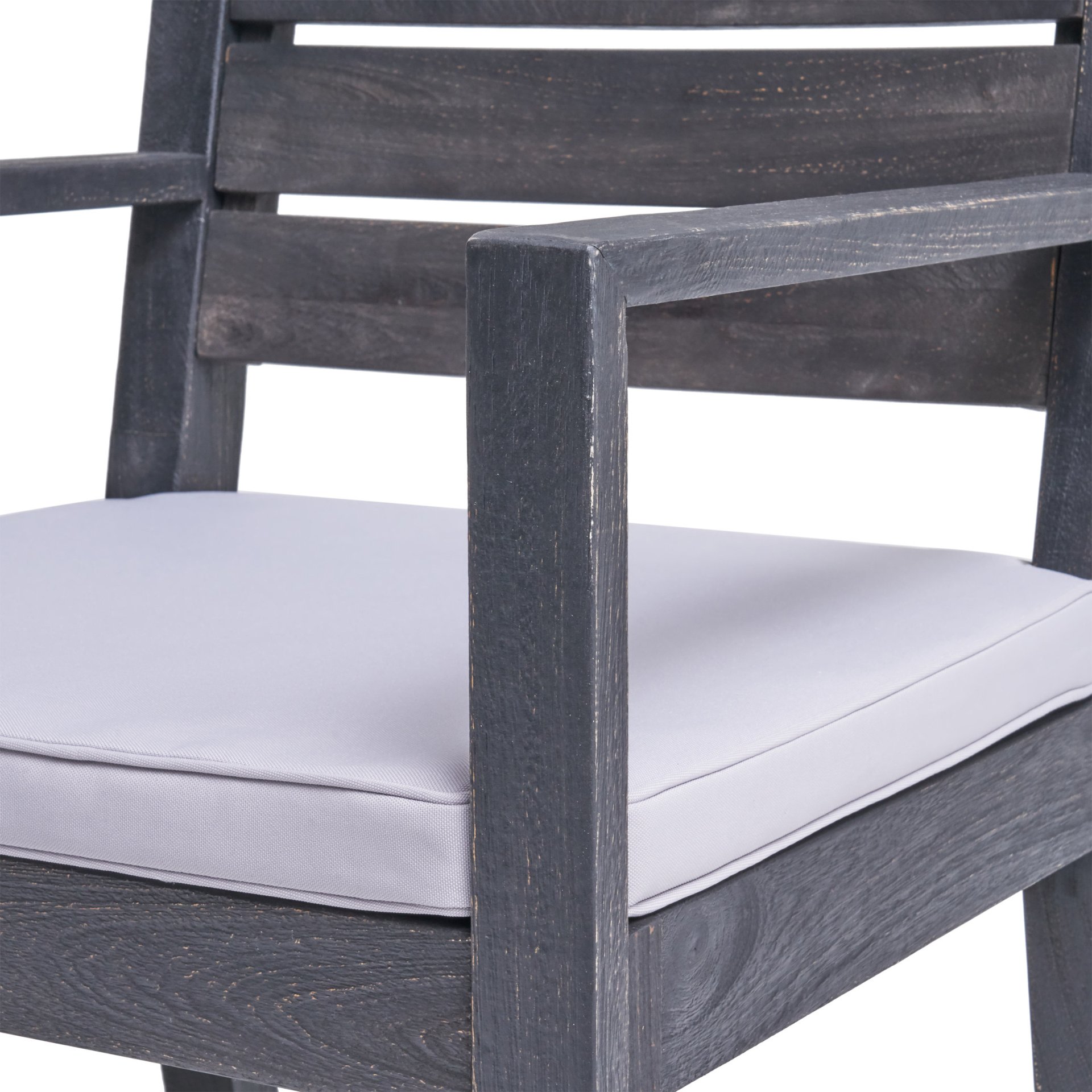 Outdoor 6 Seater Dining Set With Bench - Dark Gray / Light Gray - Image 7