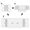 Full Size Murphy Bed With Shelves, Cabinets And USB Ports - White - Image 20