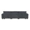 Sectional With Bluetooth Speaker Comfy Cloud Couch Set With Drop Down Table Cup Holders, USB Charger Storage Armrest Wide Seat Sofa - Dark Gray - Image 7