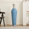 Tall Standing Designer Floor Vase Durable Artificial 2 Tone Ideal Decor Accent For Living Room - Lake Blue - Image 2