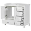 Bathroom Vanity With Ceramic Sink Combo, Abundant Storage Cabinet -2 Soft-Close Doors And 5 Drawers - White - Image 7