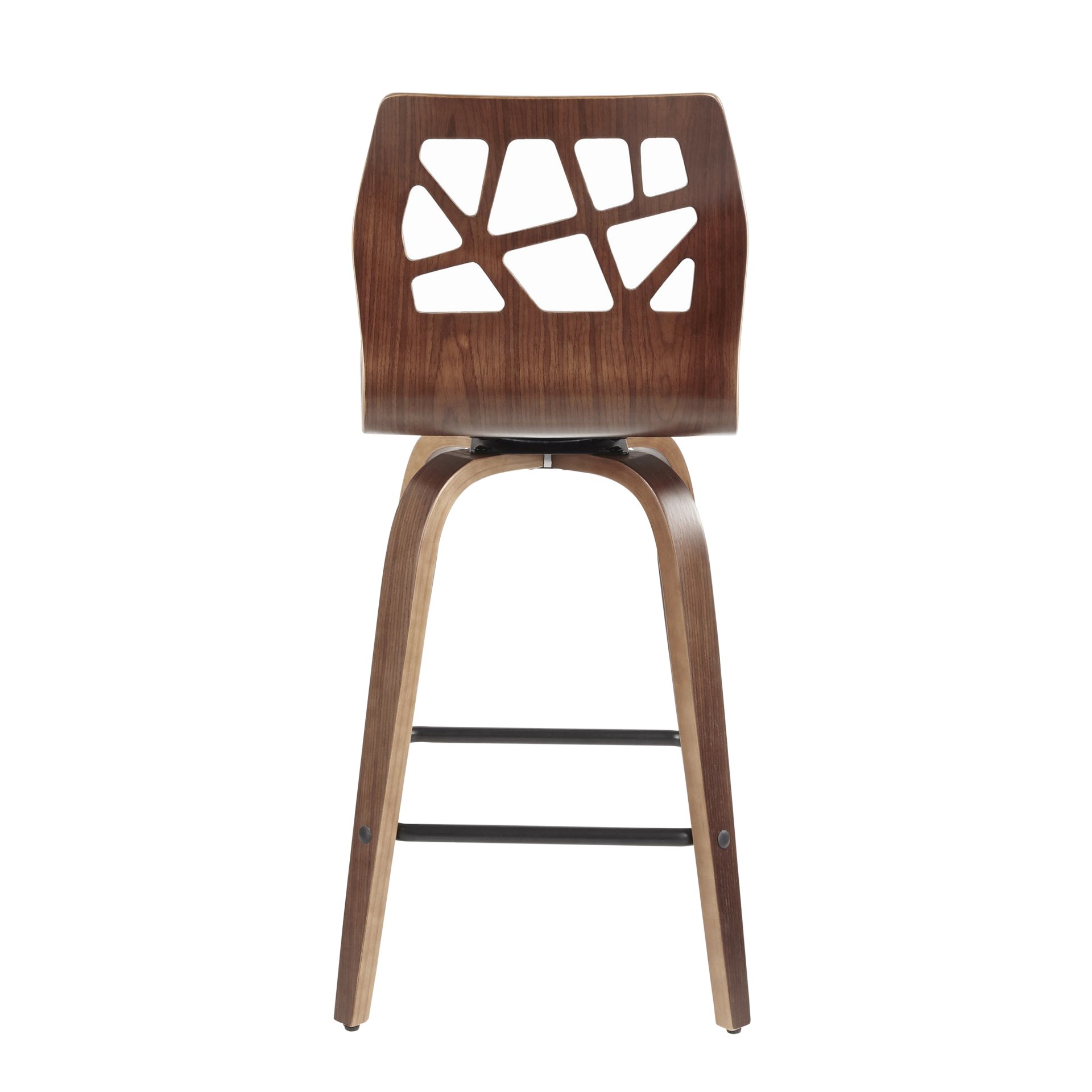 Folia - Mid-Century Modern Counter Stool (Set of 2) - Walnut / Teal - Image 5