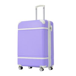 20" Luggage 1 Piece With Tsa Lock, Lightweight Suitcase Spinner Wheels, Carry On Vintage Luggage - Purple