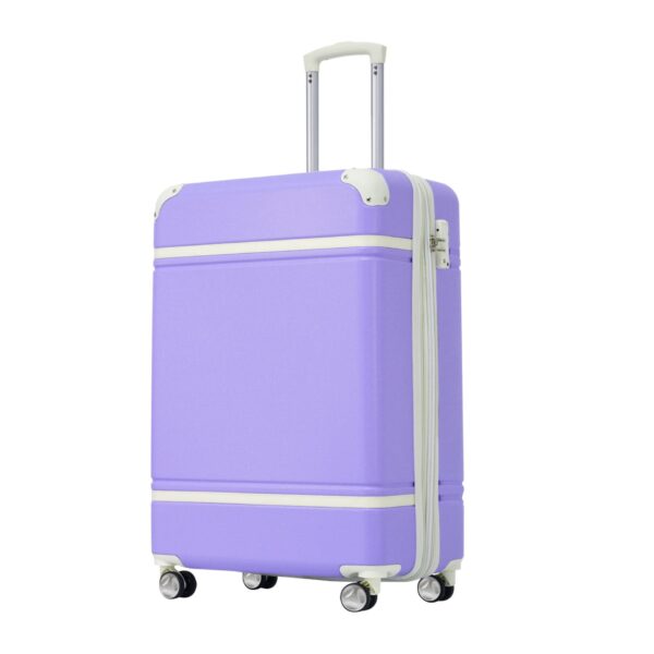 20" Luggage 1 Piece With Tsa Lock, Lightweight Suitcase Spinner Wheels, Carry On Vintage Luggage - Purple