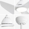 Modern Ceiling Fan With 22W Led Light, 3 ABS Fan Blades Dc Motor Ceiling Fan For Indoor - White - Image 5