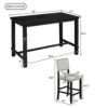 5 Piece Counter Height Dining Set, Classic Elegant Table And 4 Chairs - Espresso / Beige - Image 3