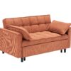Folding Sofa Bed, Adjustable Back, Access Sofa, Recliner, Single Bed - Orange - Image 10