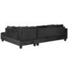 Modern Sectional Sofa With Storage Ottoman, L - Shape Couch With 2 Pillows And Cup Holders - Black - Image 26