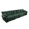 Modern 4 Seater Sofa With Solid Wood Frame, High Resilience Cushions - Premium Green - Image 16