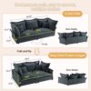 Modern Comfy Upholstered Sofa Cloud Couch, Deep Seat Couches With Multiple Large Soft Pillows, Convertible Deep Seat Chaise Langue For Living Room - Gray - Image 16