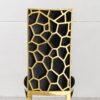 Dining Chair (Set of 2) With Unique Backrest Stainless Steel Legs - Gold - Image 9