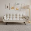Sofa Soft Two Armrests Throw Pillow Pillow Comfortable Fit Apartment Bedroom Small Space - Beige - Image 4
