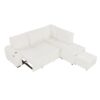 Sectional Sofa Pull Out Sofa Bed L - Shaped Sofa With Movable Ottoman And Stool, Large Storage Space, A Cup Holder, And 2 USB Ports For Living Room - Creamy White - Image 19